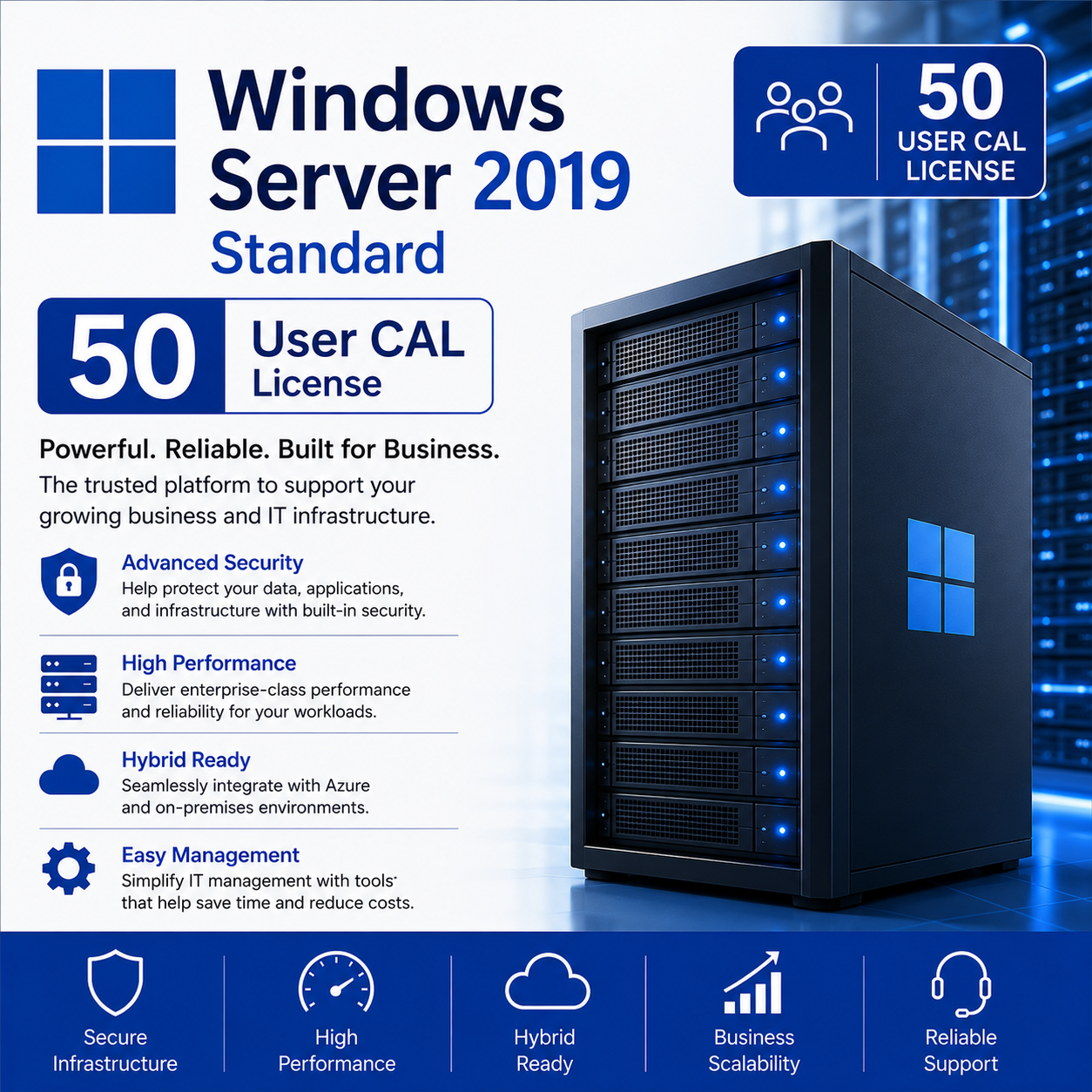 Windows Server 2019 RDS 50 USER CAL License Key